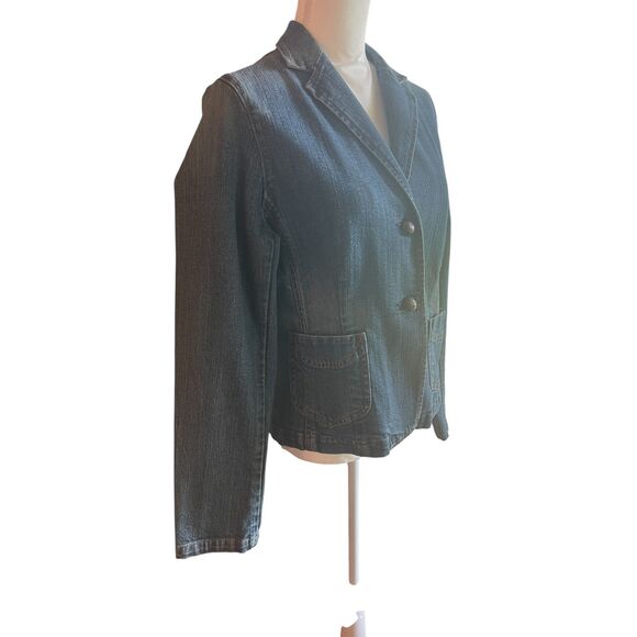 Vintage GAP Y2K Jean Jacket Size 14 Stretch Denim Classic Preppy Coastal Grandma - Picture 8 of 15